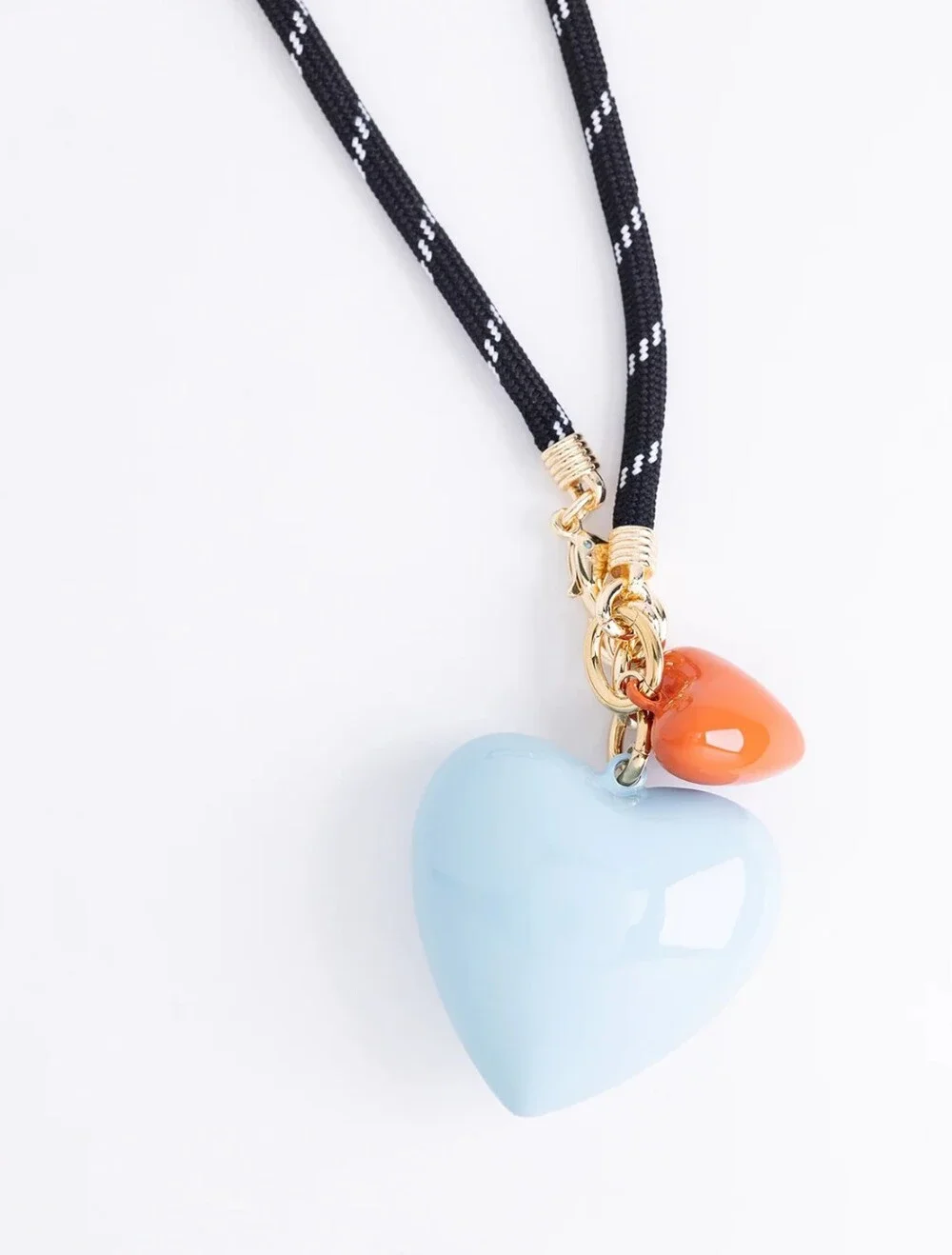 Roxanne Assoulin The Happy Cord Long Big Double Heart Necklace